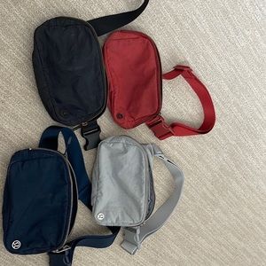 4 Lululemon Everywhere Belt bags red black gray navy